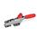 GN 850.2 Sauterelles, Inox, avec crochet de sécurité, pour action de traction Type: T - avec axe de tirage et cran d'arrêt
Matériau: NI - Inox