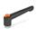 GN 303.2 Adjustable Hand Levers, Zinc Die Casting, Insert Steel Zinc Plated, with Internal Thread, with Releasing Button Color releasing button: O - Orange, RAL 2004