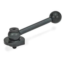 GN 918.2 Clamping Bolts, Steel, Downward Clamping, with Threaded Bolt Type: KV - With ball lever, angular (serration)<br />Clamping direction: L - By anti-clockwise rotation