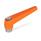 GN 101.1 Verstellbare Klemmhebel, Zink-Druckguss, Einsatz Edelstahl, mit Innengewinde Farbe: OS - orange, RAL 2004, strukturmatt