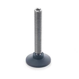 GN 638 Ball Jointed Leveling Feet, Plastic, Stainless Steel Material: NI - Stainless steel