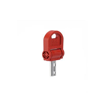 GN 5337.8 Keys for Safety Star Knobs Type: CSN - With key, fold-away