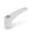 GN 604.1 Adjustable Hand Levers, Plastic Antimicrobial, Insert Stainless Steel, with Internal Thread Finish: WSA - White, RAL 9016, matte finish