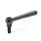 GN 99.2 Adjustable Clamping Levers, Steel, with External Thread, Push to Disengage Type: M - Straight lever