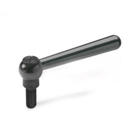 GN 99.2 Adjustable Clamping Levers, with Threaded Stud, steel Type: M - Straight lever