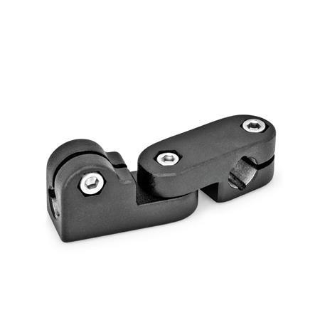 GN 287 Swivel Clamp Connector Joints, Aluminum Finish: SW - Black, RAL 9005, textured finish