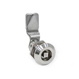 GN 515 Latches, Stainless Steel, with Extended Housing, Operation with Socket Keys Type: VK7 - With square spindle