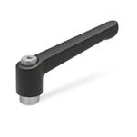 Manettes indexables, zinc moulé sous pression, douille en inox