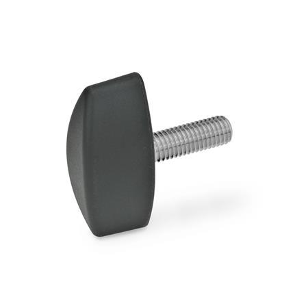 Chiavette di serraggio GN 531: Plastica, perno filettato acciaio INOX