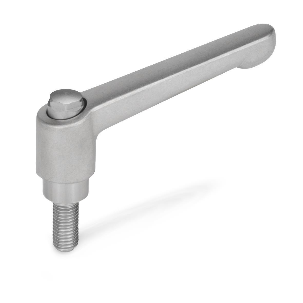GN 911.3 Adjustable Stainless Steel Hand Levers, with Threaded Stud, for Tube Clamp Connectors / Linear Actuator Connectors 