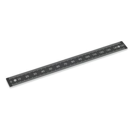 GN 711.2 Rulers, Aluminum, with Mounting Holes Type: W - Figures horizontally arranged (figure sequences L, M, R)
Figure sequence: L