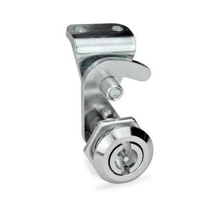 GN 115.8 Hook-Type Latches, Operation with Key Finish locating ring: CR - Chrome plated
Type: VDE - With double bit
Identification no.: 2 - With latch bracket