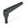 GN 101 Adjustable Hand Levers, Zinc Die Casting, Insert Steel, with External Thread Color: SW - Black, RAL 9005, textured finish