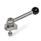 GN 918.5 Eccentric Cams, Stainless Steel, Radial Clamping, Screw from the Back Type: KVB - With ball lever, angular (serration)
Clamping direction: L - By anti-clockwise rotation