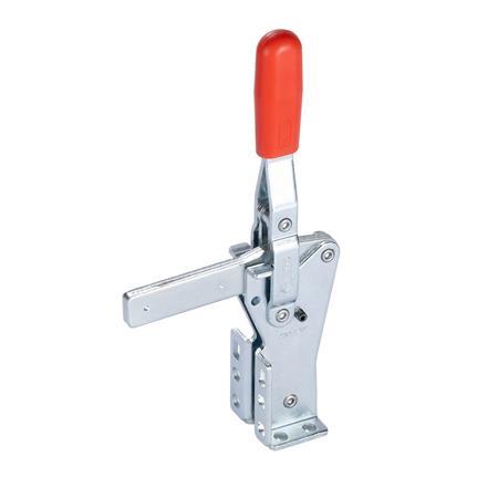 GN 812.1 Toggle Clamps, Steel, Operating Lever Vertical, with Dual Flanged Mounting Base Type: EVF - Solid bar version with clasp