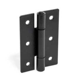 GN 136 Sheet Metal Hinges, Stainless Steel, Square or Vertically Elongated Material: NISW - Black, RAL 9005, textured finish<br />Type: B - With through-holes<br />Length: l2 (1,5) - 1,5-fach verlängert