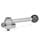 GN 918.7 Clamping Bolts, Stainless Steel, Downward Clamping, with Threaded Bolt Type: GV - With ball lever, straight (serration)
Clamping direction: L - By anti-clockwise rotation