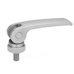 Clamping Levers with Eccentrical Cam with Threaded Stud, Lever Stainless Steel