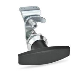 GN 115.8 Hook-Type Latches, with Operating Elements, not Lockable Type: ST - With T-Handle<br />Identification no.: 2 - With latch bracket<br />Finish locating ring: CR - Chrome plated
