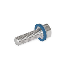 GN 1581 Viti, acciaio INOX, testa a profilo basso, Hygienic Design Finitura: PL - Finitura lucida (Ra < 0,8 µm)<br />Materiale (anello di tenuta): F - FKM