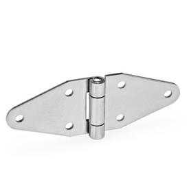 GN 1364 Stainless Steel Sheet Metal Hinges, Pointed Width l<sub>4</sub>: 140