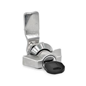 GN 115 Latches, Stainless Steel, with Operating Elements, Lockable Form: SCKN - With wing knob (same lock)
