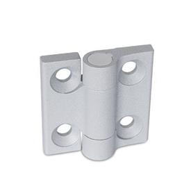 GN 437.1 Hinges, Zinc Die Casting Color: SR - Silver, RAL 9006, textured finish