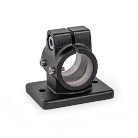 GN 146.13 Flanged Linear Actuator Connectors, Aluminum, with 2 Mounting Holes d1: B - Bore<br />Finish: SW - Black, RAL 9005, textured finish