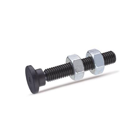 Vis de serrage GN 903: Acier, avec patin orientable en plastique