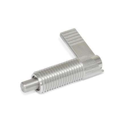 GN 721.5 Doigts d'indexage à came, inox, sans fonction de blocage Type: RA - Verrou droit