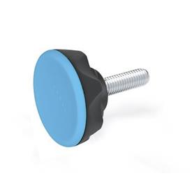 GN 636.4 Star Knobs with Threaded Stud, Plastic Color: DBL - Blue, RAL 5024, matte finish