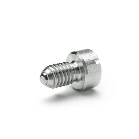 Poussoirs à ressort GN 815: Inox, collier, fente
