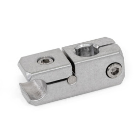 GN 474.2 Rail Mounting Clamps, Aluminum, Splittable, with Cross/Parallel Bore Finish: MT - Matte finish, tumbled<br />Type: Q - With cross hole