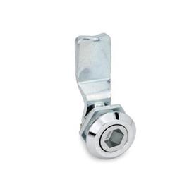 GN 115 Latches, Operation with Socket Keys, Housing Collar Chrome Plated Type: SK10 - With hex