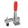 GN 810 Stainless Steel Toggle Clamps, Operating Lever Vertical, with Horizontal Mounting Base Material: NI - Stainless steel
Type: C - Forked clamping arm, with two flanged washers and clamping screw GN 708.1