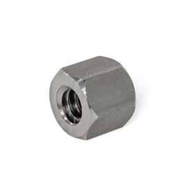 GN 103.2 Trapezoidal Lead Nuts, Steel / Stainless Steel, Single-start, with Hex Material: NI - Stainless steel