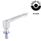 GN 305 Adjustable Hand Levers, Stainless Steel, DGUV certified, with External Thread, Hygienic Design Material (Sealing ring): E - EPDM