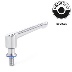 GN 305 Maniglie a ripresa, Acciaio INOX, certificato DGUV, con perno filettato, Hygienic Design Materiale (anello di tenuta): E - EPDM