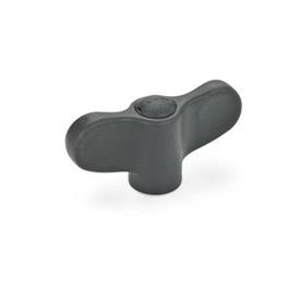 GN 634 Wing Nuts with Brass Bushing Color of the cover cap: DSG - Black-gray, RAL 7021, matte finish