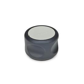 GN 624.5 Softline Control Knobs, Plastic, Bushing Stainless Steel Color of the cover cap: DGR - Gray, RAL 7035, matte finish