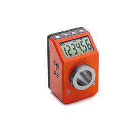 GN 9153 Indicatori di posizione, 6 cifre, elettronici, display LCD, trasmissione dati tramite radiofrequenza Colore: OR - arancione, RAL 2004