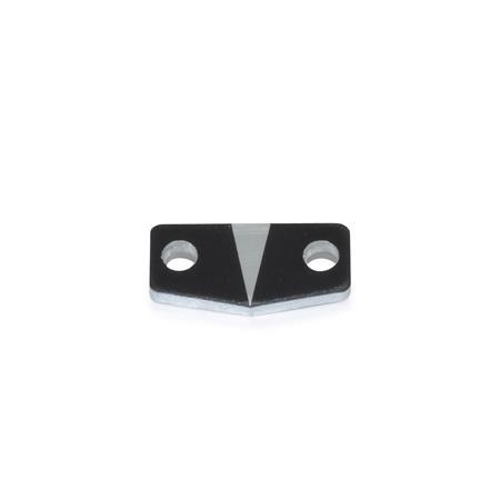 Index fléchés GN 711.3: Aluminium, avec trous de montage, pour réglet