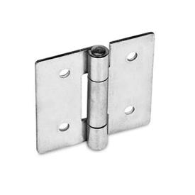 GN 136 Stainless Steel Sheet Metal Hinges, Square or Vertically Elongated Material: NI - Stainless steel<br />Type: B - With through-holes