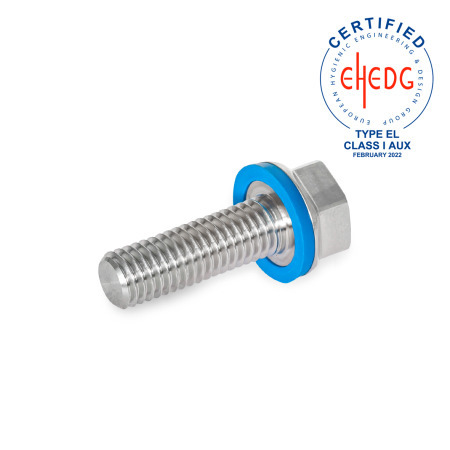 Tornillos GN 1581: Acero inoxidable, cabeza baja, diseño higiénico