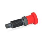 Indexing Plungers, Steel, with Red Knob