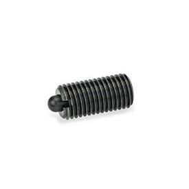 GN 616 Spring Plungers, Housing Steel, Bolt Steel / Plastic Type: SS - Bolt steel, with high spring load