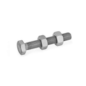 GN 807 Clamping Screws, Stainless Steel, with / without Protective Cap Type: A - Without protective cap