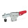 GN 820.4 Toggle Clamps, Steel, Operating Lever Horizontal, with Lock Mechanism, with Vertical Mounting Base Type: NLC - Forked clamping arm, with two flanged washers and clamping screw GN 708.1