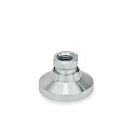 GN 343.1 Pieds de machine, filetage femelle, acier Type: OS - sans capuchon en plastique