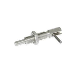 GN 7017 Stainless Steel Indexing Plungers Type: CK - With rest position, with lock nut<br />Material: NI - Stainless steel